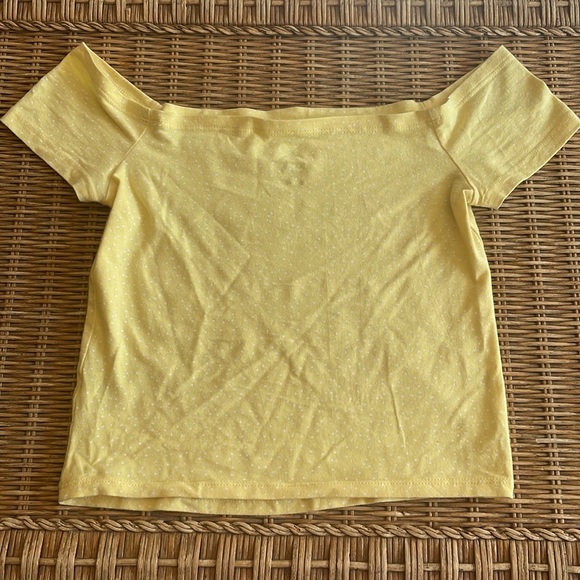 Yellow polka dot off the shoulder top - Picture 2 of 4